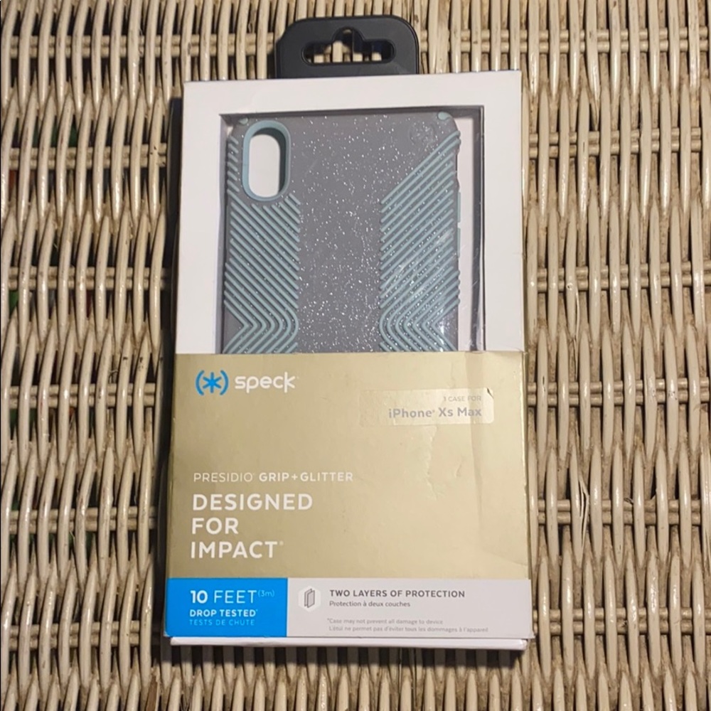 NWT blue glitter speck iPhone XS Max case